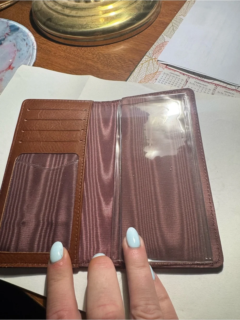 Brown Leather Long Card & Key Holder Wallet for Men
